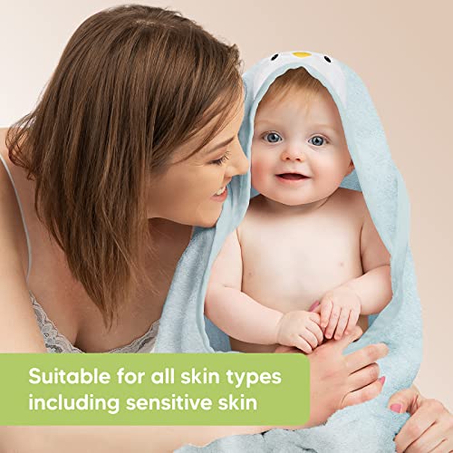 Keababies Baby Hooded Towel - Bamboo Baby Towel Organic Bamboo Towel - Infant Towels - Large Bamboo Hooded Towel - Baby Bath Towel With Hood For Girls, Babies, Newborn Boys, Toddler (Penguin) #TOP3