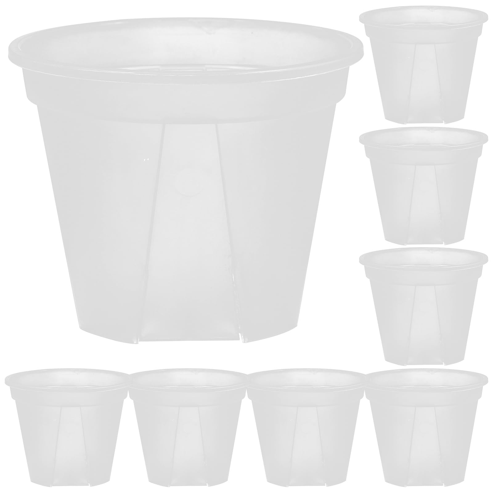 GANAZONO 10pcs Transparent Flower Pot Clear Pot Flower Nursery Pots 12 Inch Pots for Plants 4 Inch Pots for Plants Garden Pots Succulents Planter Pon Succulent Plants Plastic White Round