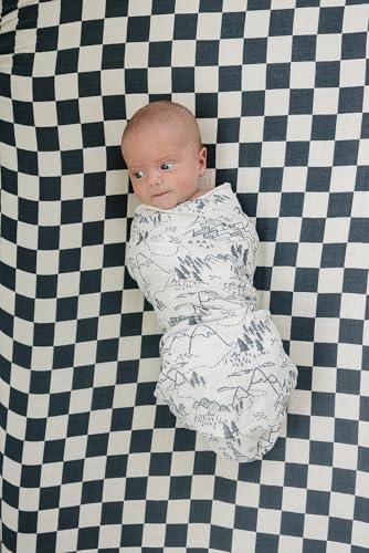 Image of Mebie Baby Summit Muslin Swaddle, Modern and Neutral Swaddle Blanket for Baby Girl or Boy, Soft Baby Blankets, Newborn Swaddle Blanket, 0-3 Month, Comfy Wrap, Baby Essentials & Gifts