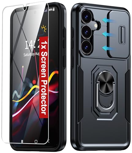 Coque antichoc Samsung S25 Plus avec béquille rotative et vitre incluse