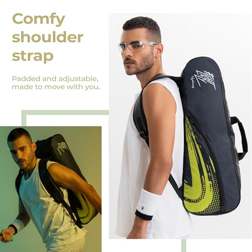Image of Lifelong Badminton Kit Bag for Men & Women | Dual Compartment, Personal Care Pouch | Water-Resistant, Soft Pads, Adjustable Strap |