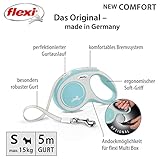 flexi® Comfort S Gurt 5 m hellblau, Roll-Leine für Hunde bis 15 kg