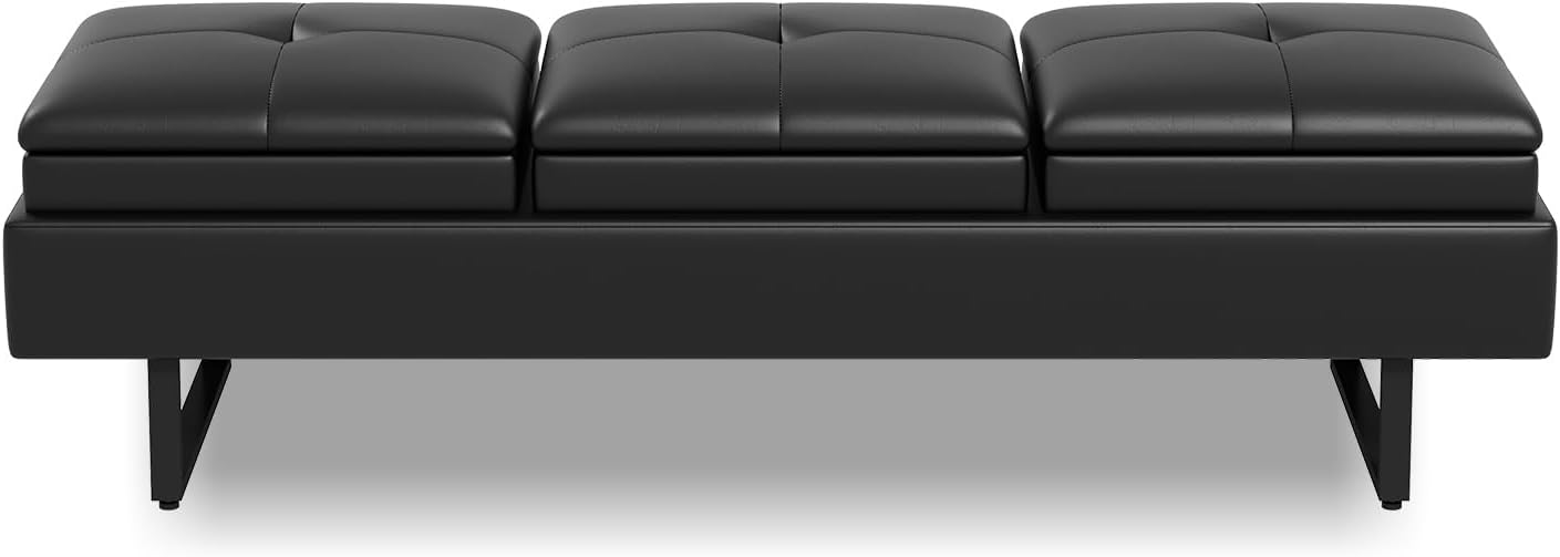 Waiting Room Reception Chairs - Airport Reception Chairs with Arms, Office Guest Chairs for Bank, Hospital, Market... (Black-3-seats)