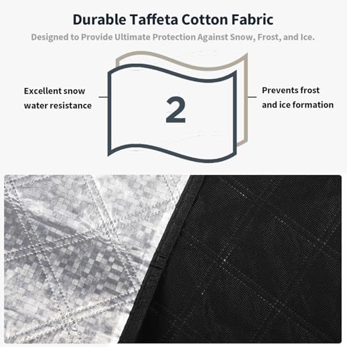 Image of Linskip Winter-Ready Universal Windshield Snow Cover - Wiper Protection & Frost-Free Clarity, Fits Cars, Trucks, and SUVs, Taffeta Cotton Fabric | Exterior Accessories