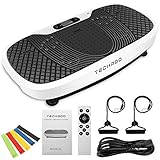 TECHMOO 3D Vibration Platform Exercise Machine Whole Body Workout Vibration Fitness Platform Home Exercise Training Losing Toning Weight Equipment with Remote Control Resistance Bands