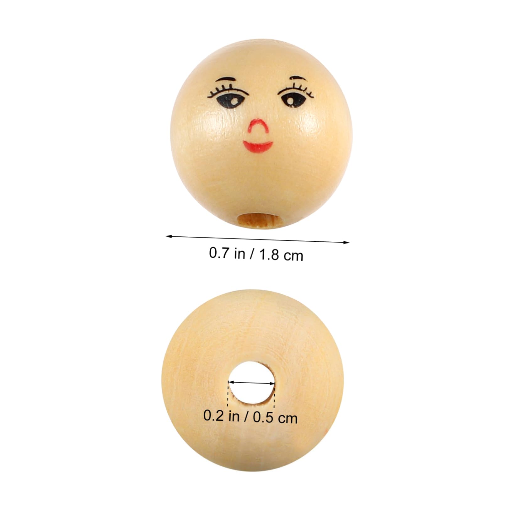Cuentas Color Caqui Redondas 50 de Madera con Cara Sonriente Material Madera Natural para Manualidades Ideales para Hacer Pulseras y Artesanías DIY