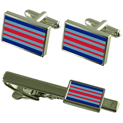 Clip de corbata militar RAF y gemelos de la bandera de Inglaterra