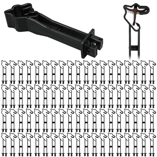 Image of Outus 50 Pcs Reversed Extender Insulator Snap Fit T Post Insulators for Electric Fence Wire for Yard Agricultural Ranchers Farm Fence (Black)