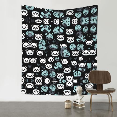 Tapisserie murale panda décoration chambre et grand tissu de pique-nique