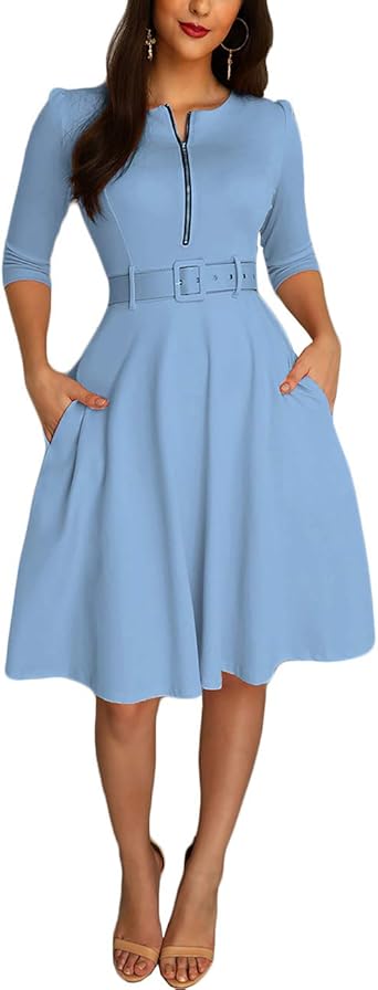 Belted pleated dress Outlet