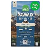 Open Farm, RawMix Grain-Free Dry Puppy Food, Protein-Packed Kibble Coated in Bone Broth with Freeze Dried Raw Chunks, Wild Caught Fish, Puppy Recipe, 3.5lb Bag