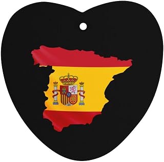 Spain Flag Map Car Air Freshener Card Hanging Aromatherapy Paper for Rearview Mirror Wardrobe Dorm 1 Pcs Love form
