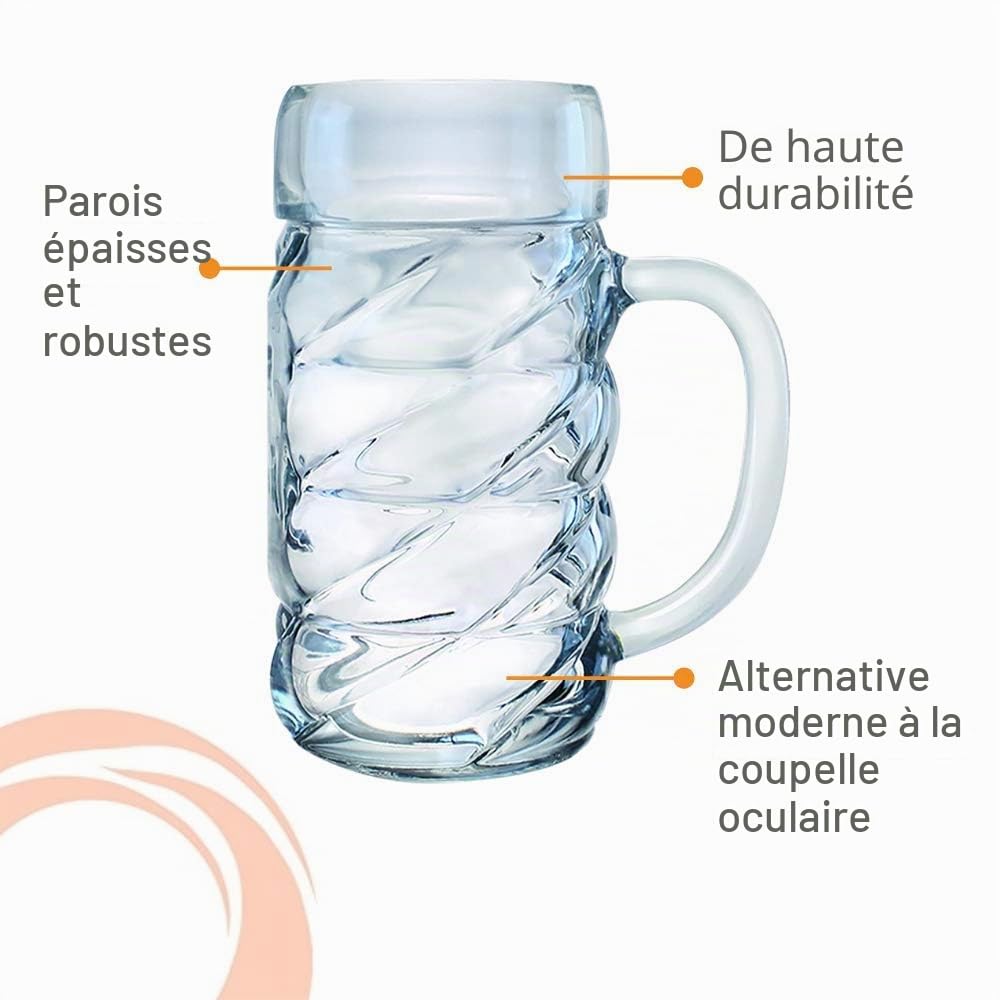 Stölzle Lausitz – Diamond chope à bière 1l - 6 pièces/chope de biere 1l / chope biere d'Allemagne/verres à bière