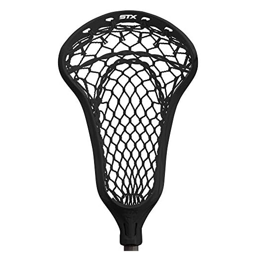 STX Lacrosse Exult 400 Girls Complete Stick with Crux Mesh Pro Pocket, Black (Exult 403)