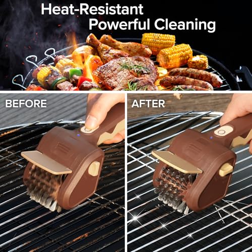 Lrly Electric Grill Brush for Outdoor Grill, Cordless Electric BBQ Grill Cleaner, Recharge - image 6