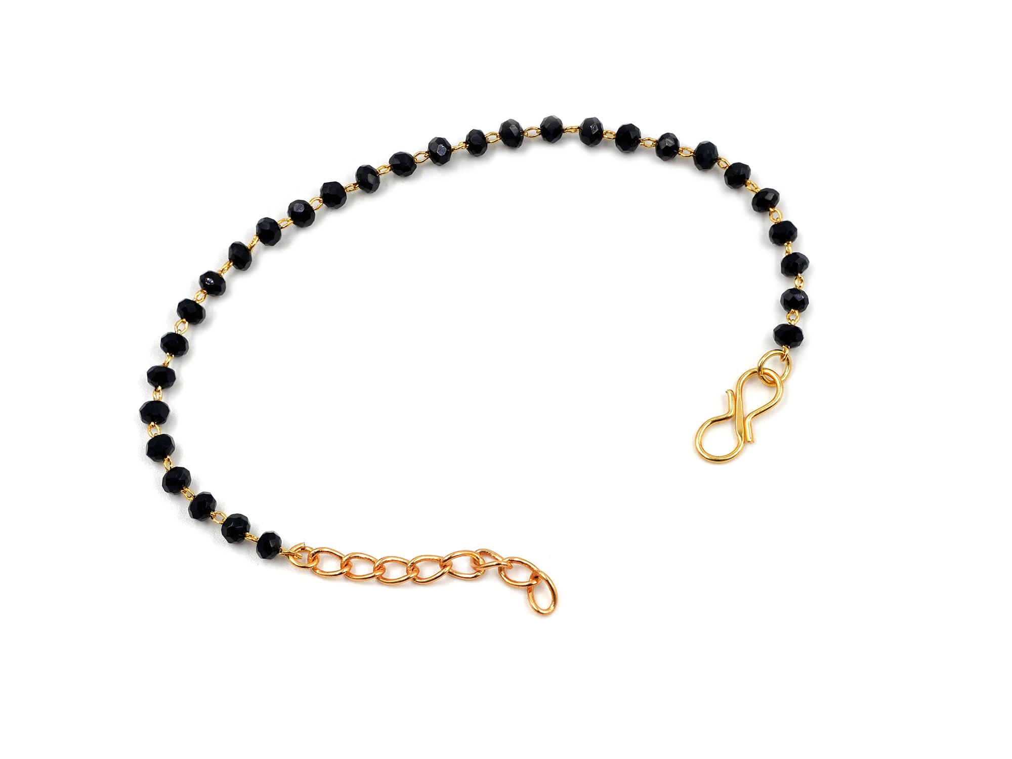 Black Crystal Beads Simple Bracelet For Women's And Girls