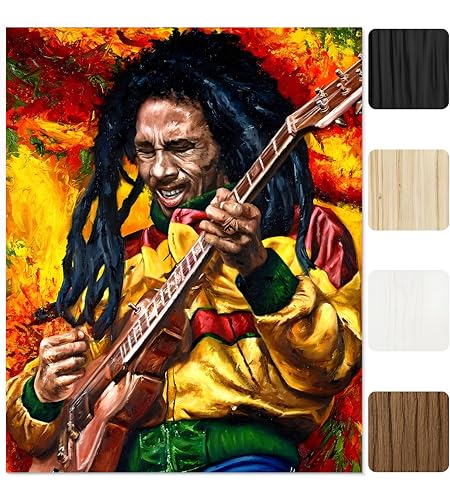 Reggae Inspired Wall Art Print – 8x10 Unframed Abstract Music Poster – Bold Colorful Guitarist Painting for Bedroom, Living Room, Dorm, Studio, or Bar – Vibrant Artwork Gift for Music Lovers