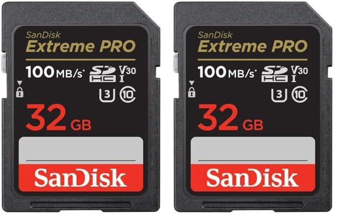 SanDisk 32 Go Extreme Pro Carte SDHC + RescuePRO Deluxe, jusqu'à 100 Mo/s, UHS-I, Classe 10, U3, V30 (Lot de 2)