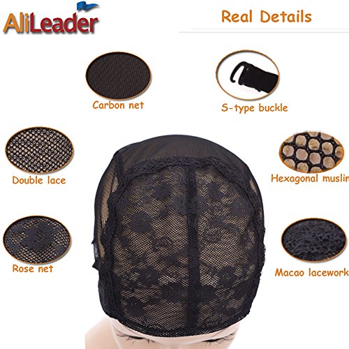 Wig Cap For Wig Making Double Lace Wig Cap With Adjustable Straps Wig Cap For Women Wig Making Caps On The Back Swiss Lace Hairnet (Black Xl) #TOP5