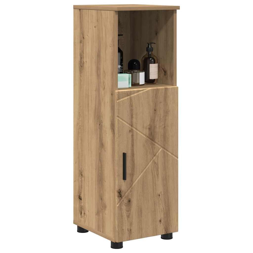 vidaXL Szafka Łazienkowa z drzwiami Dąb rzemieślniczy 30 x 35 x 95 cm, Nowoczesna szafka łazienkowa, prostokątna stawiana, z drewna, kompaktowe półki, praktyczna organizacja w domu