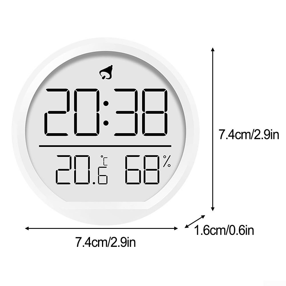 SPORTARC Orologio misuratore di temperatura e umidità interna, orologio digitale con termometro igrometro, orologio da parete versatile a schermo grande (bianco)