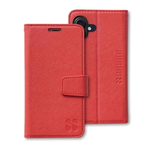 SafeSleeve Wallet Leather Case for iPhone 17 EMF Blocker for Cell Phone with 3 Card Holder & Adjustable Stand – Magnetic Closure, and Magnetic Folio