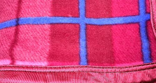 Image of CHANDRAVATI Modern Check Polar Fleece All Season Blanket with || Satan Border || 500 TC || Heavy Quality || (Pink, Single)