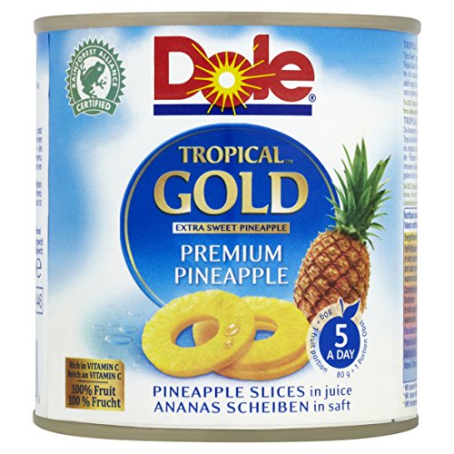 DOLE - Conserva de Piña en Rodas, con su Jugo, sin Azúcar Añadido, 432gr