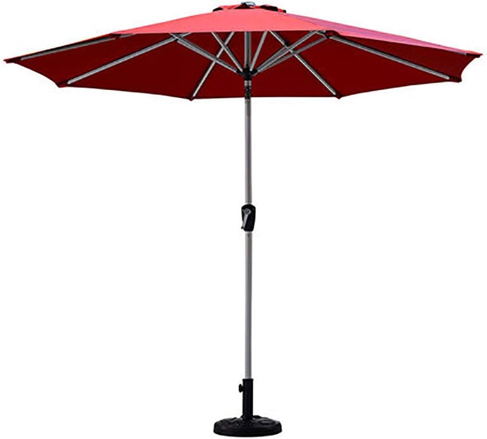 Garden Parasol Umbrella 2.4M, Steel with Crank Handle Compact Sun Shade for Outdoor Patio Spaces for Beach Camping Pool Deck Beach Backyard