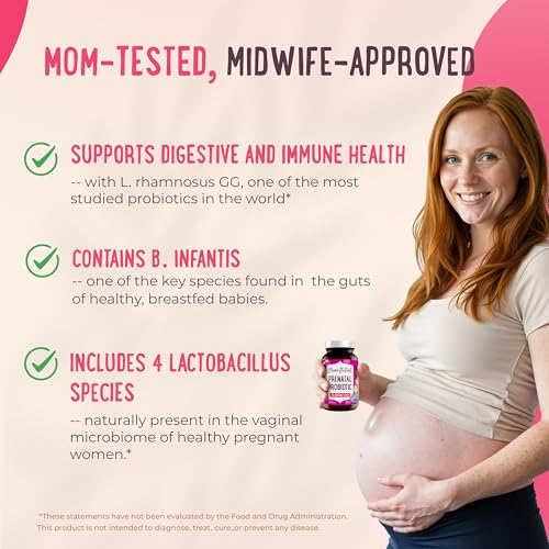 Image of Mama Natural Prenatal Probiotics for Women - Gut & Immune Support for Pregnancy, Breastfeeding & Postpartum* | 25 Billion CFU, 12 Strain Probiotic & Prebiotic Blend to Support Mom and Baby