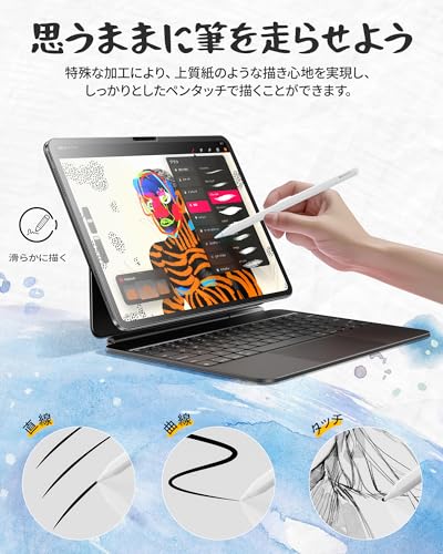 NIMASO ペーパーライクフィルム 着脱式 iPad 第11世代(A16)2025用/ iPad 第10世代 2022用 マグネット 保護フイルム アンチグレア 指紋防止 再利用可能 紙のような描き心地 ガラスフィルムと互換性あり DTB25F1618