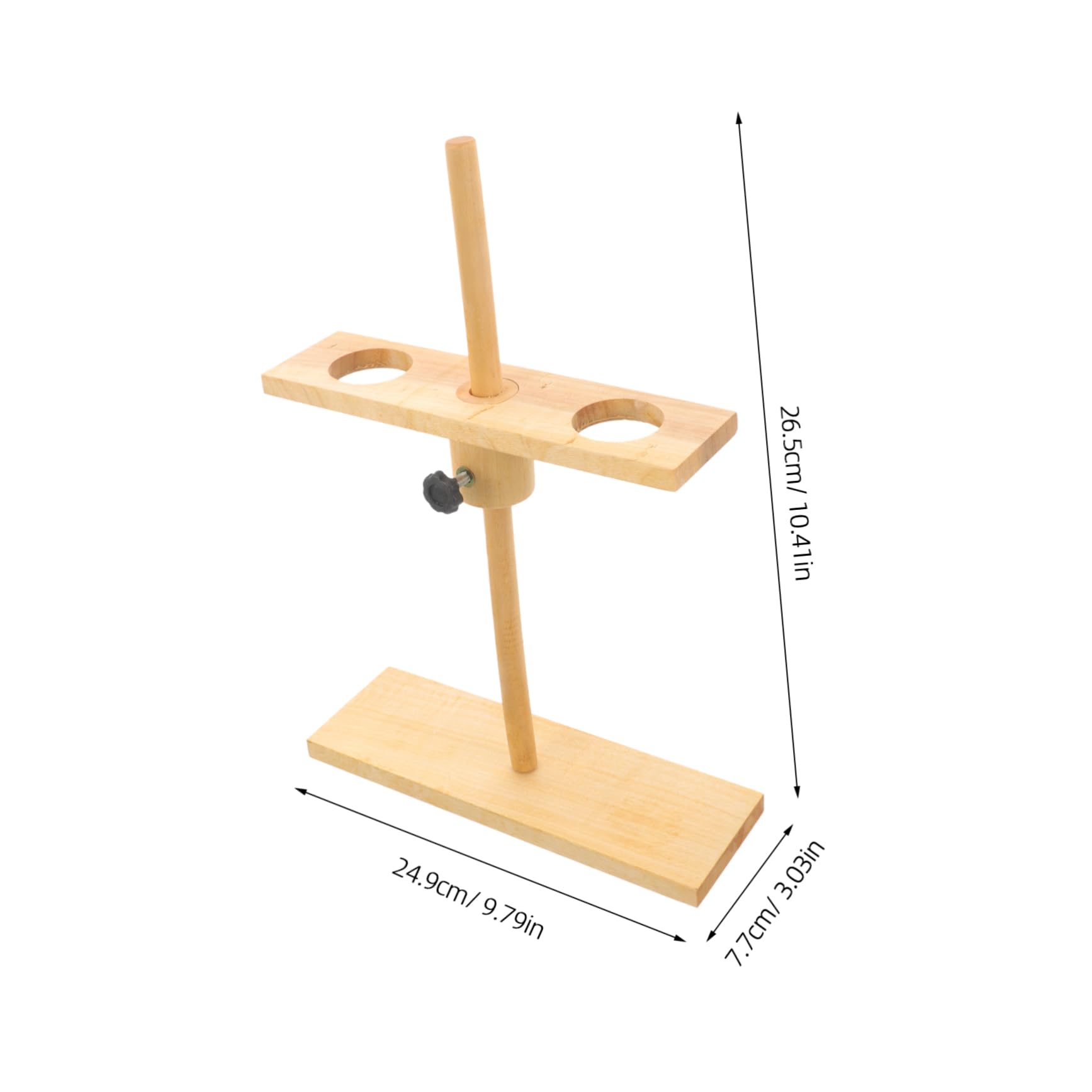 Support en Bois Hauteur Réglable Anti-glissement pour Entonnoirs à 2 Trous pour Scénarios D'enseignement Expérimental en Laboratoire