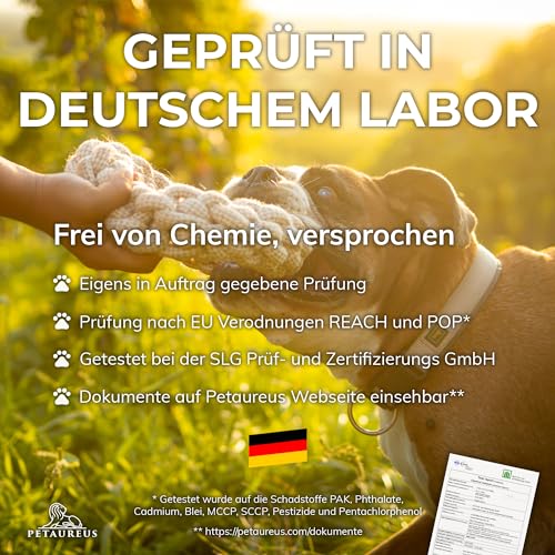 Petaureus Seil Spielzeug Ring Natur Baumwolle und Hanf Set Hundespielzeug für Große Hunde und Welpen