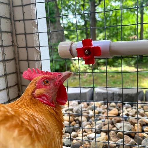 8 Pack Chicken Nipples + PVC Tee Fittings for 1/2\" PVC Piping, Automatic Poultry Nipples & Tees, DIY Chicken Watering System for Geese, Rabbits, Ducks - Thumbnail 5