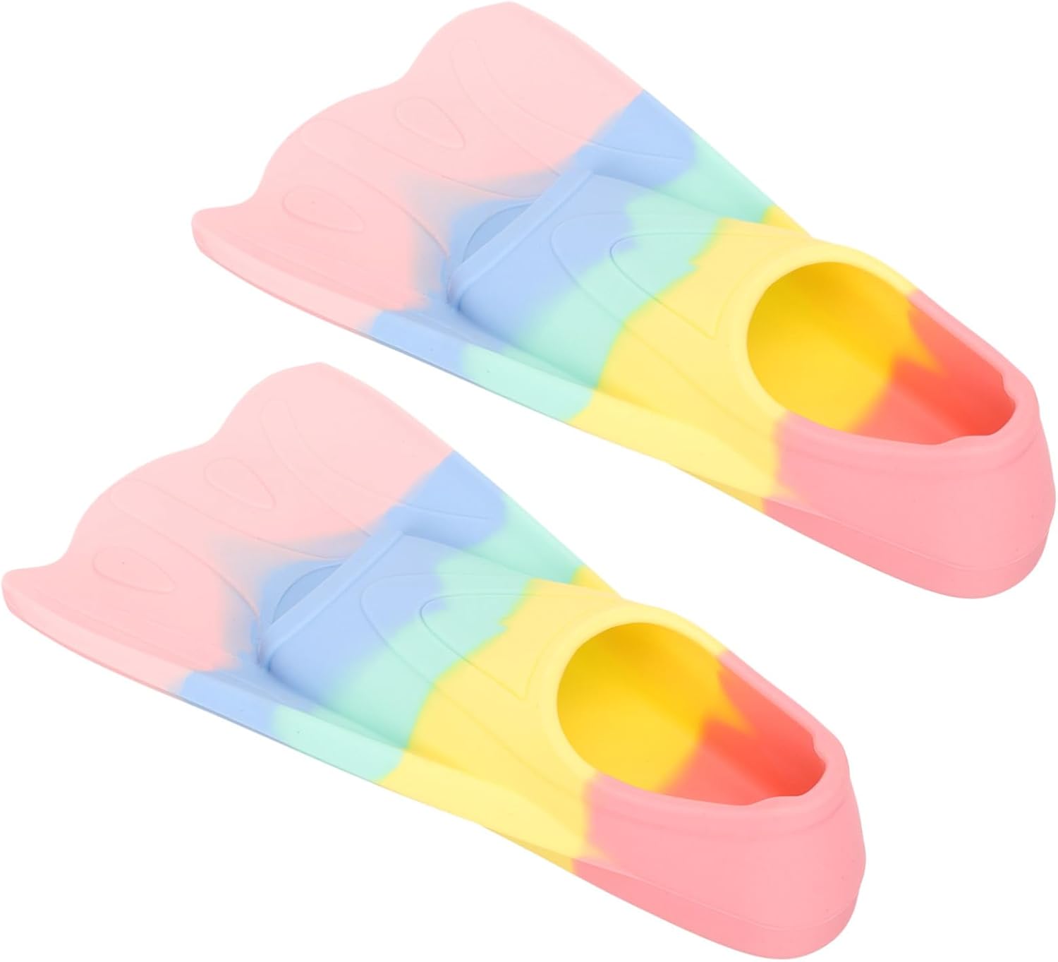 Silicone Water Sports Fins for Swimming Training, Lightweight Short Flippers for Snorkeling and Diving, Size Xs 30-32, One Pair, Suitable for Boys and