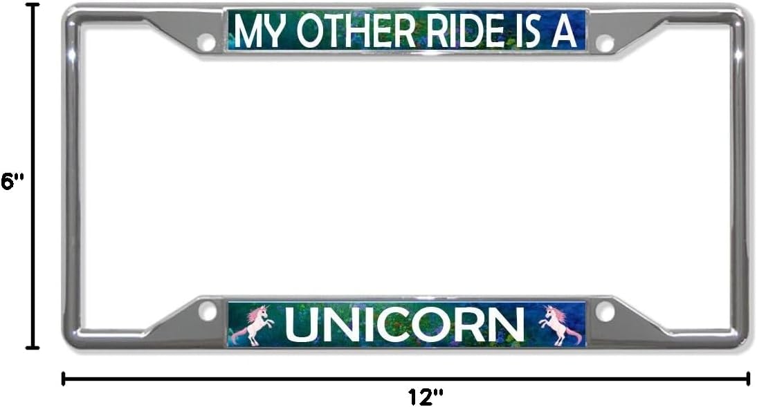 Fastasticdeals My Other Ride is A Unicorn License Plate Frame Tag Holder Cover image 2