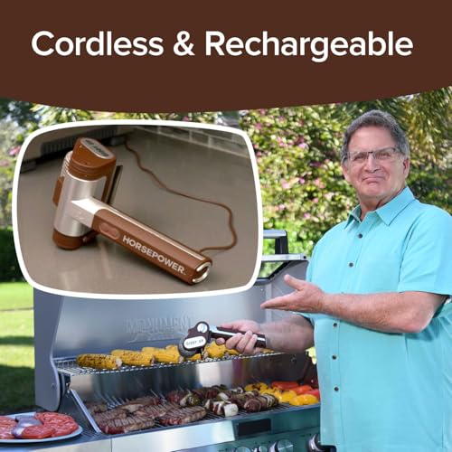 HorsePower Giddy Up Grill Cleaner AS SEEN ON TV! – Cordless, Rechargeable BBQ Tool with 350 RPM Stainless Roller, LED Light – Patents Pending – From BulbHead, a Family-Owned American Brand by Horsepower - Image 6