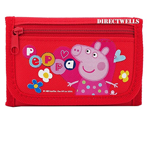 Entertainment One Peppa Pig Character Authentic Licensed Children Trifold Wallet (Red)