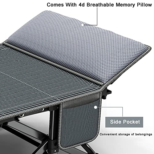 Lit de camping pliable robuste contre le mal de dos avec oreiller 4D