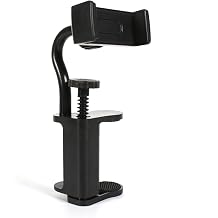 Guitar Phone Holder Mount, Adjustable Clamp 610.5cm with 360 Rotation, Secure Phone Holder for Acoustic Guitar, Electric Guitar, Ukulele, for Recording, Streaming, Sheet Music