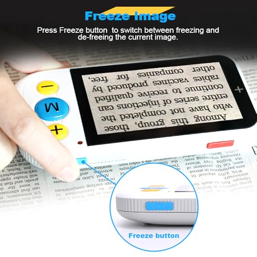 Electronic-Reading-Aid-43-Inch-Digital-Magnifier-with-Adjustable-LED-Light-2x-32x-Foldable-Handheld-Video-Magnifier-12-Color-Modes-for-Reading-Writing-Viewing-Maps