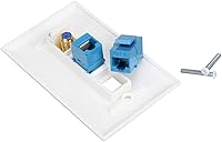 Vista 4 de Cat6 Keystone hembra a hembra 2 puertos y F tipo coaxial 1 puerto placa de pared del conector