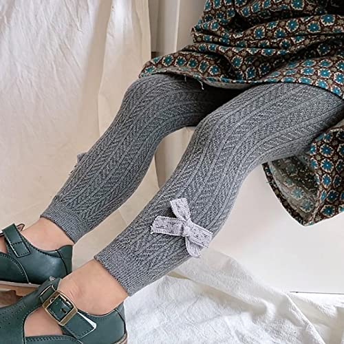 Girls Knit Leggings Tights Pants for Kids Toddler Girl Stretchy Full Length Footless Thermal Fleece Lined Tights2