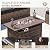 Aoxun Patio Furniture Sets, 9-Piece Outdoor Patio Furniture with 44'' Propane Gas Firepit Table and 11FT X 11FT Cantilever Umbrella, Wicker Outdoor Conversation Set for Backyard