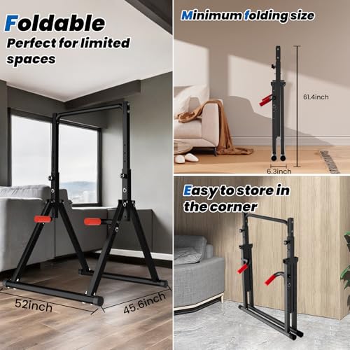 Image of DOBESTS Power Tower Pull Up Bar Free Standing, Foldable Pull Up Station