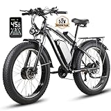 (52V 32AH Grey) 5000W Peak Dual Motor Electric Bike for Adults, 40MPH 100Miles, Hydraulic Disc Brake Bicycle, 26" Fat Tire Off Mountain Ebike, Pedal Assist Commuter E-Bike