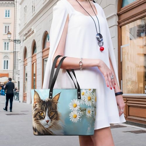 Bolso tote de cuero para mujer, bolso grande de hombro y mano, elegante bolso para trabajo y desplazamientos, regalo para mujeres miniatura 2