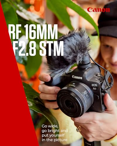 Canon RF Lens 16mm F2.8 STM - Ultra-Wide Focal Length Full Frame Prime Camera Lens for Vlogging & Landscape Photography | Canon EOS R System Compatible Camera Lens