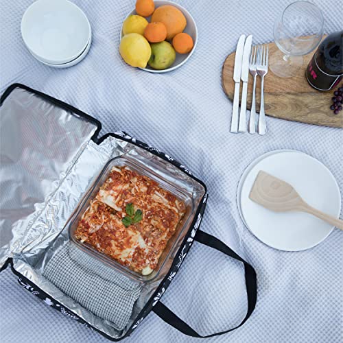 Insulated Casserole Travel Carry Bag Black And White Design #TOP4