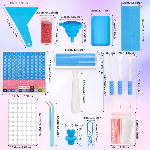 Image of MERATIA Diamond Painting Storage Case Organizer, 40 Slots with Accessories